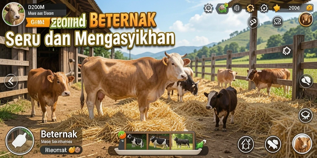Tampilan antarmuka D200M yang menawan untuk beternak secara virtual.
