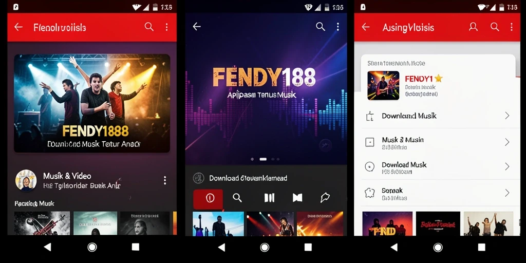 Tampilan antarmuka FENDY188 untuk Download Musik yang mudah digunakan.