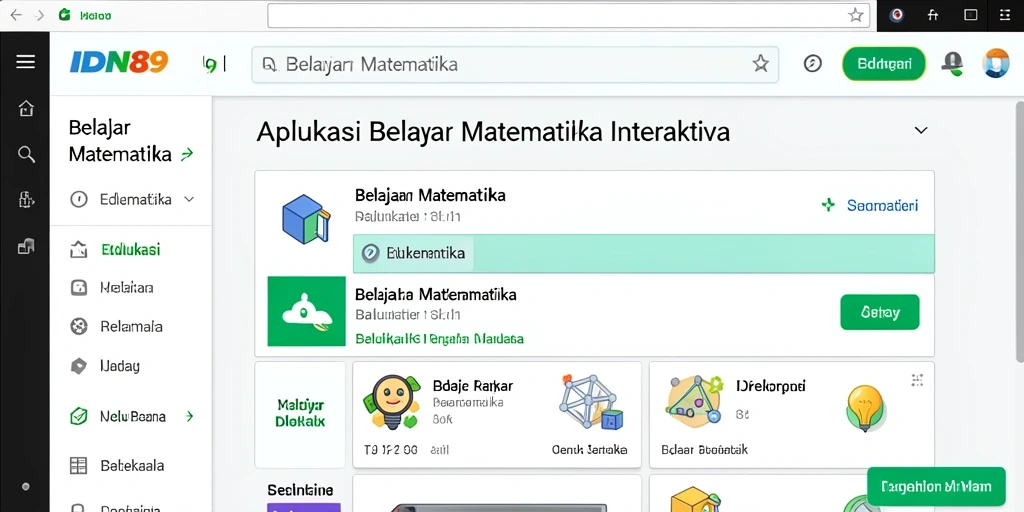 Screenshot utama aplikasi Belajar Matematika yang interaktif.