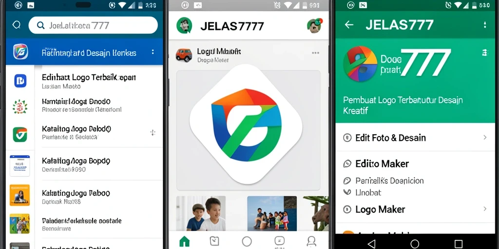 Antarmuka intuitif aplikasi Logo Maker JELAS777.