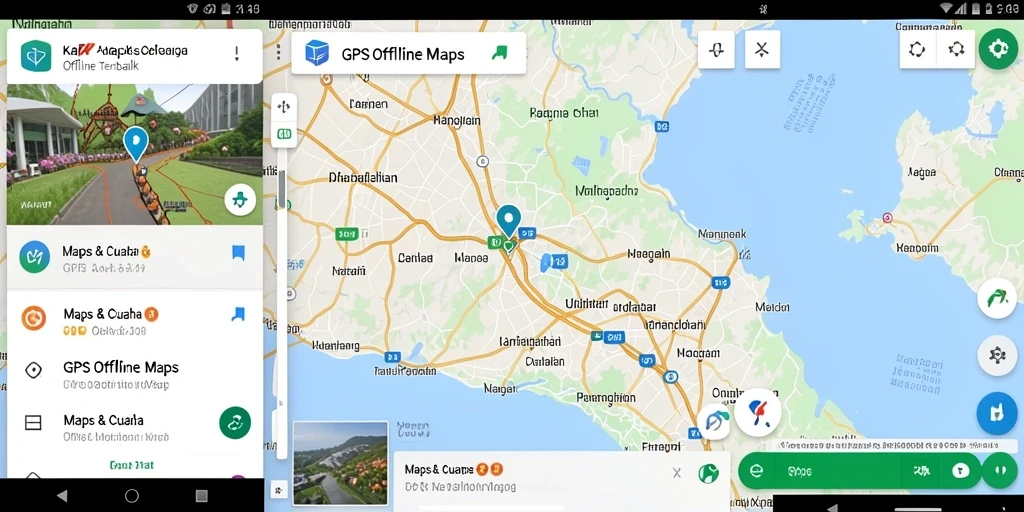 Tampilan antarmuka KAKRP yang sederhana dan informatif untuk GPS Offline Maps.