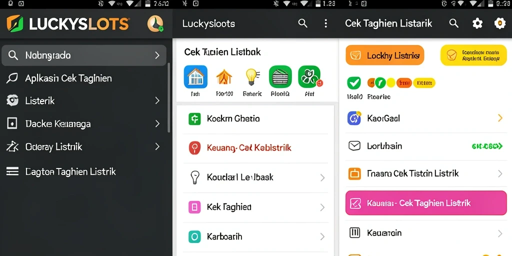Tampilan antarmuka LUCKYSLOTS untuk cek tagihan listrik yang user-friendly.