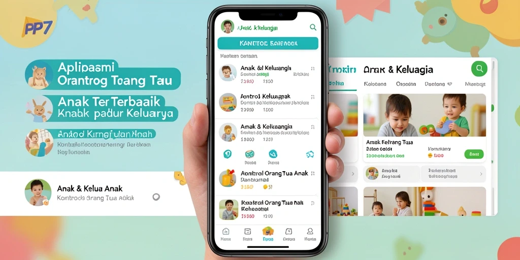 Tampilan antarmuka aplikasi PP7 untuk kontrol orang tua anak.