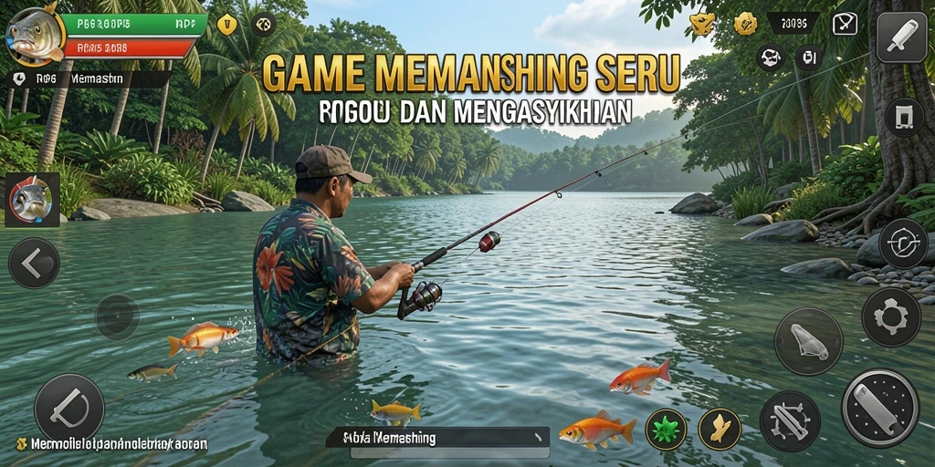 Tampilan antarmuka RP8 yang memukau dan interaktif saat memancing.