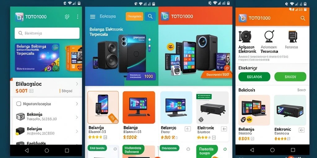 Antarmuka aplikasi TOTO1000 yang intuitif dan mudah digunakan untuk belanja elektronik.